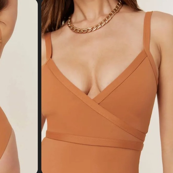 Andie Swim - The Cove One Piece Swimsuit Burnt Orange Chestnut Large - Picture 5 of 9